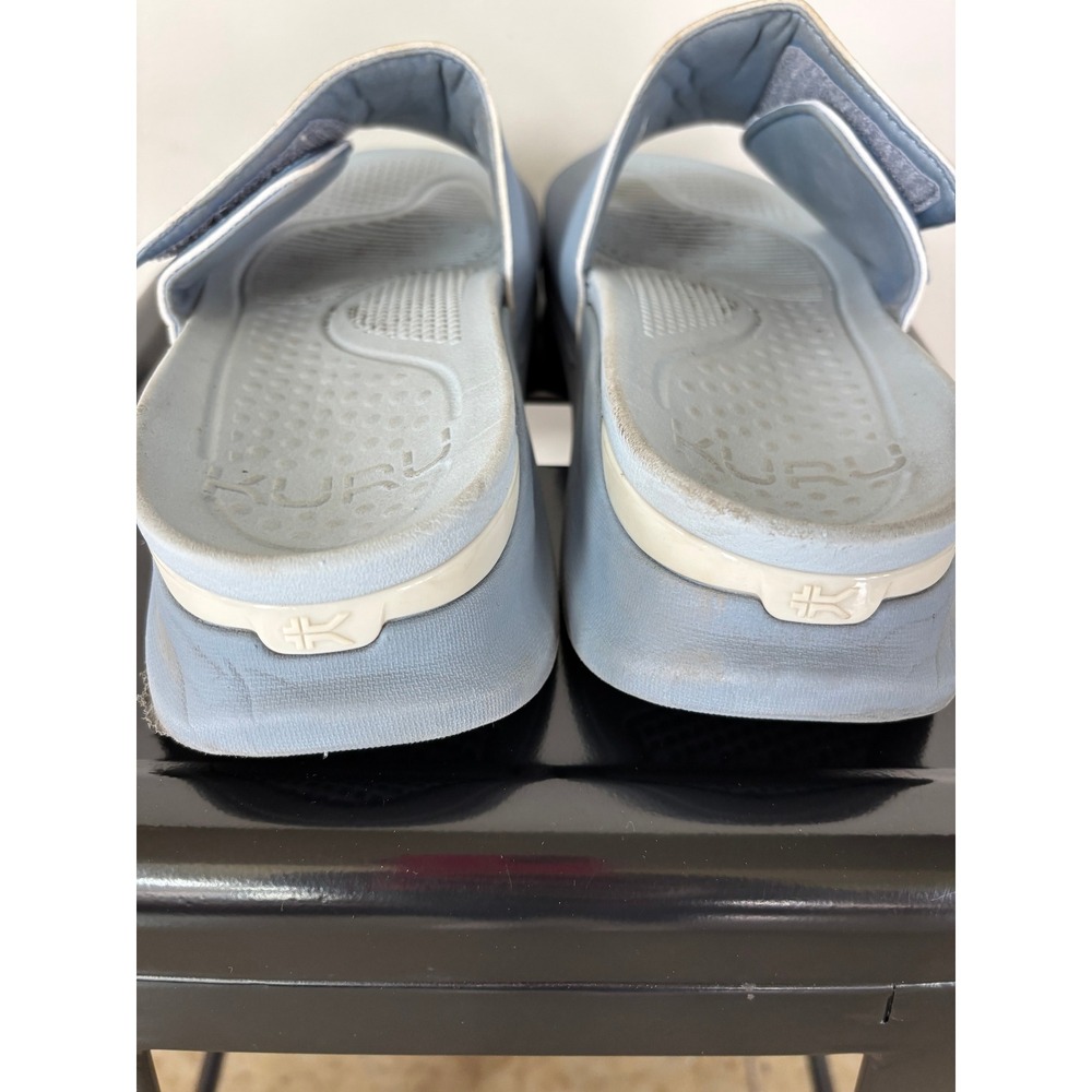 Kuru KURUCLOUD Women 11 Slide Sandals Light Blue Adjustable Strap Orthopedic - Picture 6 of 9